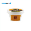 Round Lid Square PP Ice Cream Container with Spoon Inside